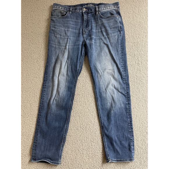 Banana Republic Travel Jean 36x32 Blue Slim Fit Stretch Denim 5 Pocket Mens - Picture 2 of 8